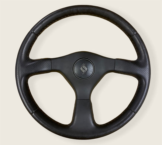 Nissan Skyline R32 GTST Complete OEM Leather Steering Wheel Horn JDM - Rare