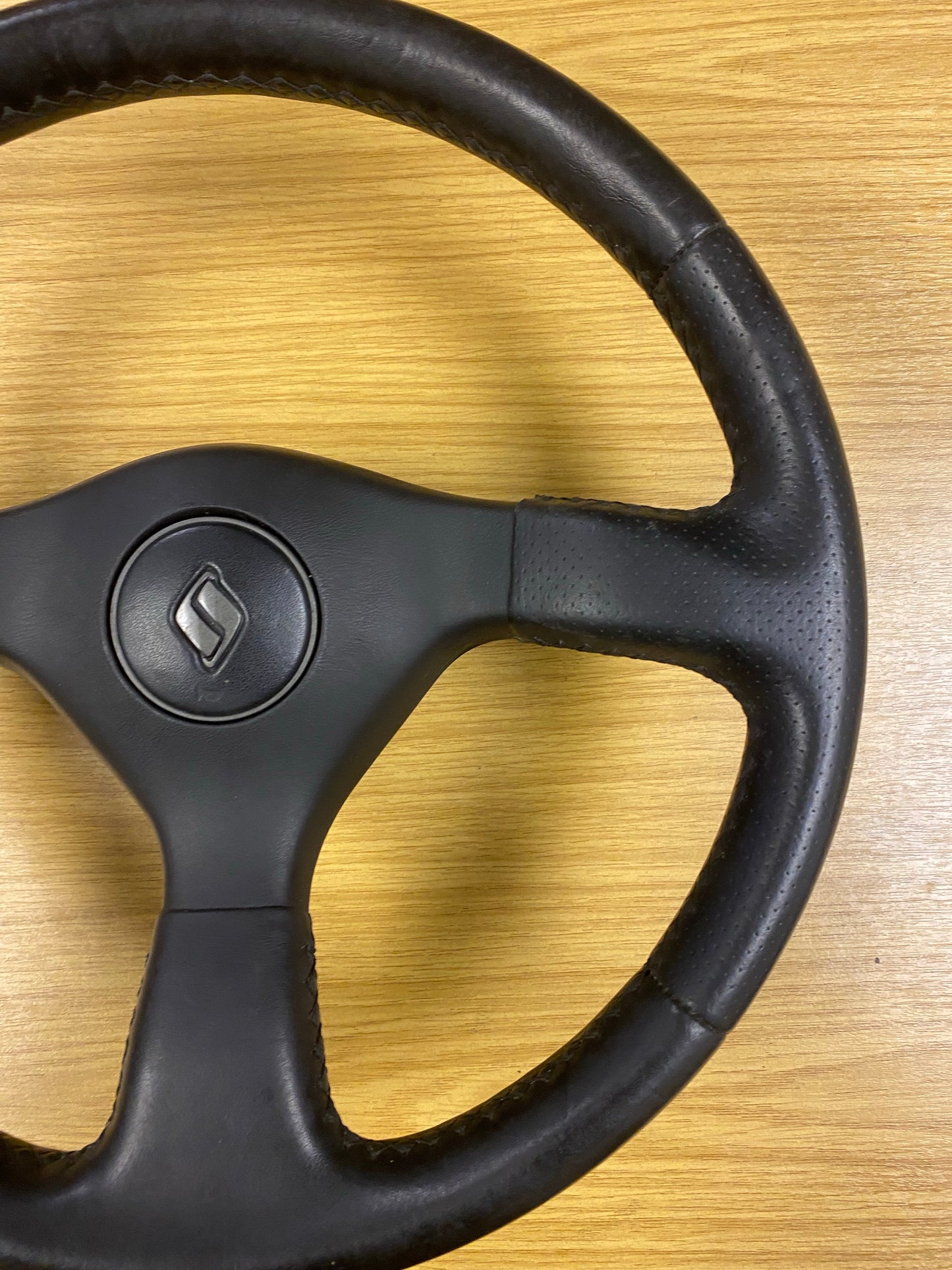 Nissan Skyline R32 GTST Complete OEM Leather Steering Wheel Horn JDM - Rare