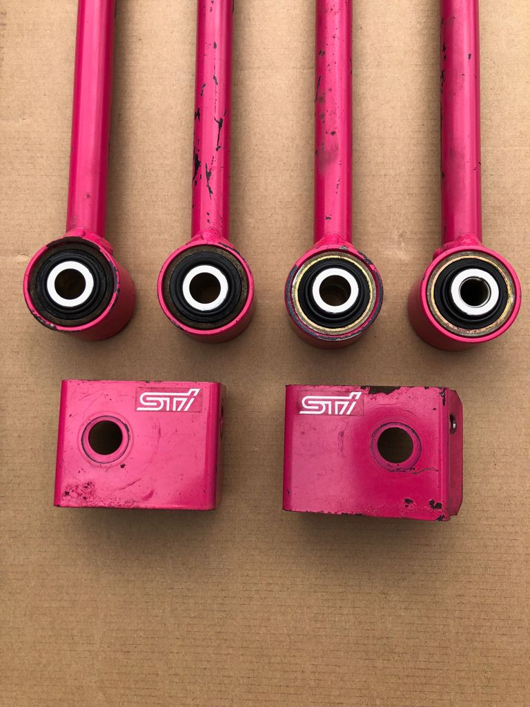 Subaru Impreza WRX STI Ver 7 8 9 Pink Control Lateral Trailing Arms Set UK JDM