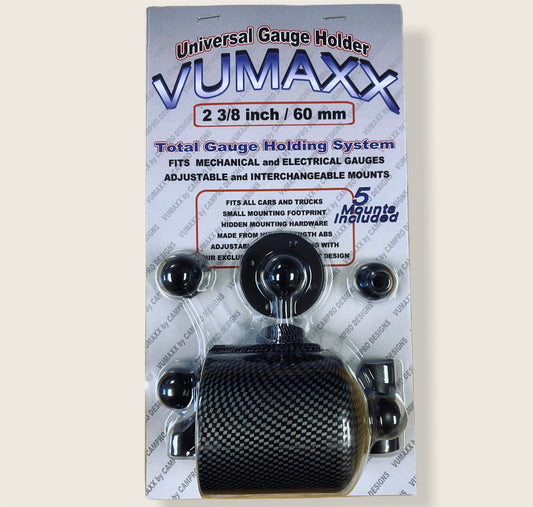 2 3/8 Inch 60MM Universal Carbon Fibre Design Gauge Holder + 5 Mounts